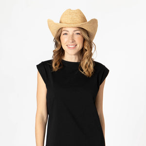 San Diego Hat Co. | Ines - Women's Crochet Raffia Cowboy