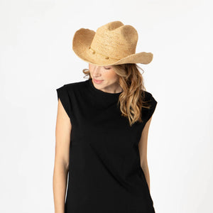 San Diego Hat Co. | Ines - Women's Crochet Raffia Cowboy