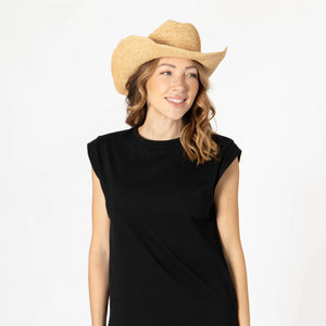 San Diego Hat Co. | Ines - Women's Crochet Raffia Cowboy