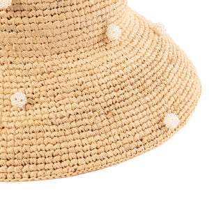 San Diego Hat Co. | Perla - Crochet Raffia Bell Bucket Hat