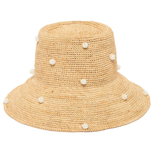 San Diego Hat Co. | Perla - Crochet Raffia Bell Bucket Hat