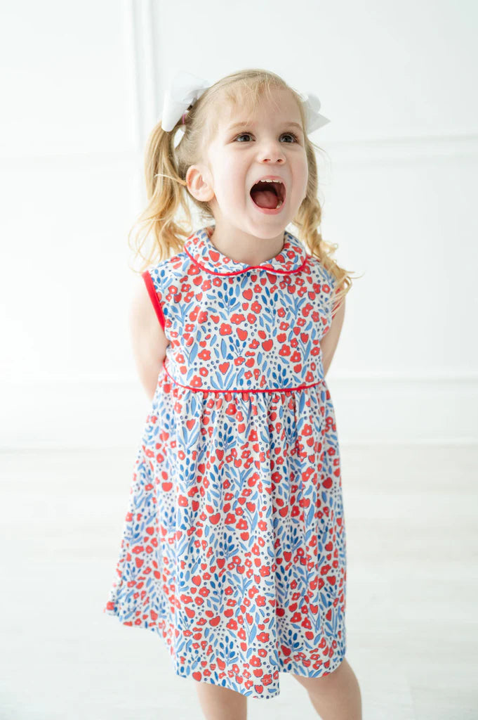Patriotic Floral Libby Dress