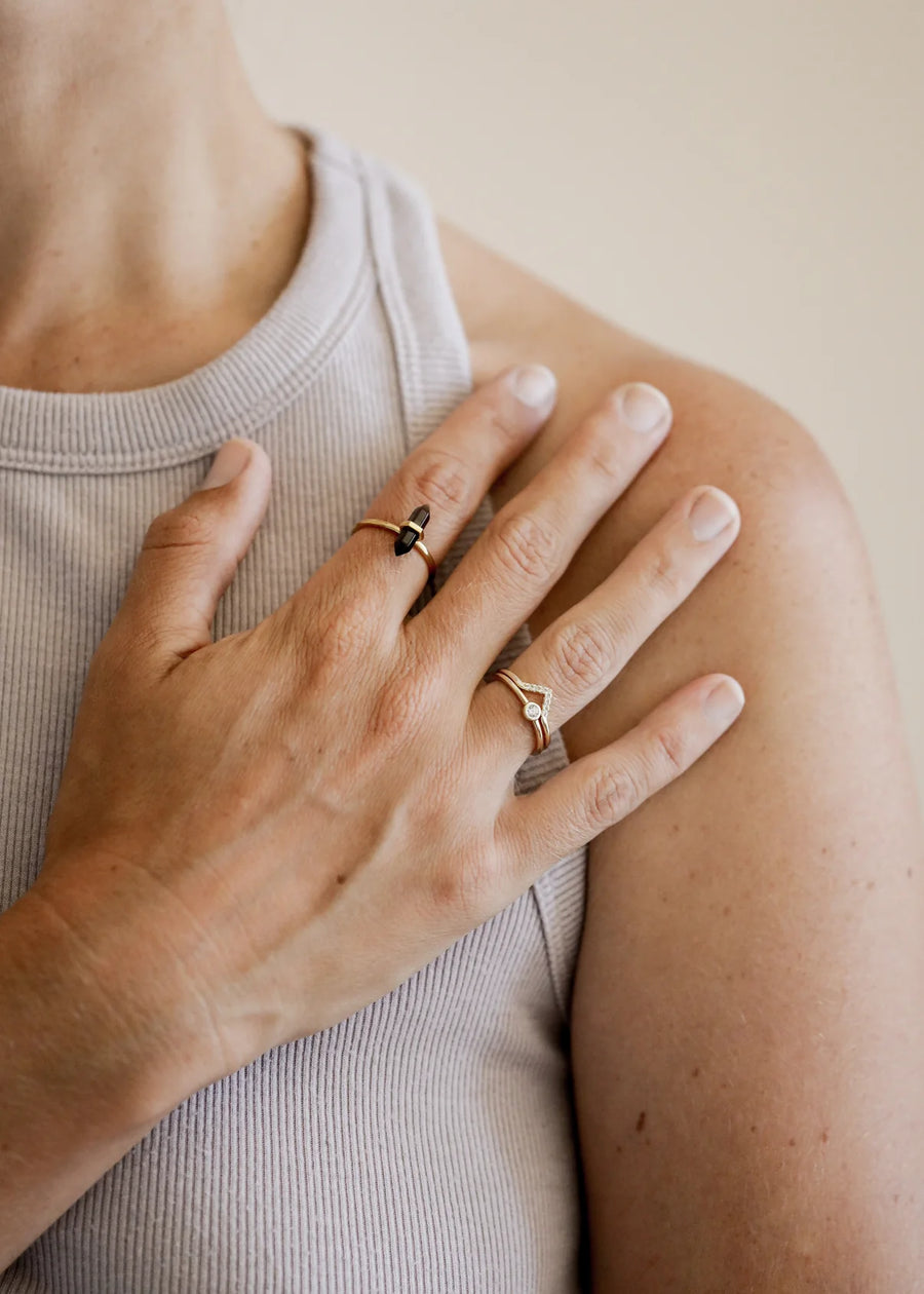 JAXKELLY || Simple Stud Ring - Aqua