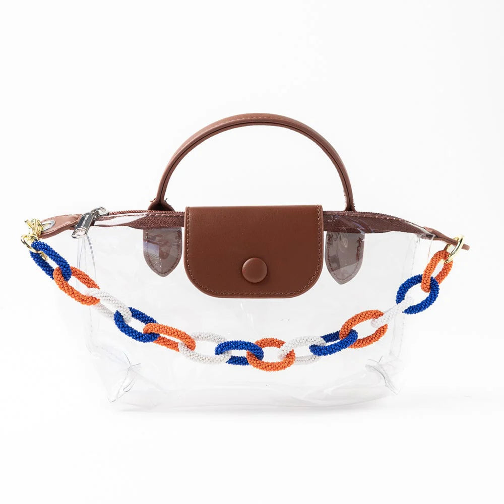 INK + ALLOY | Game Day Beaded Bag Chain Blue + Orange