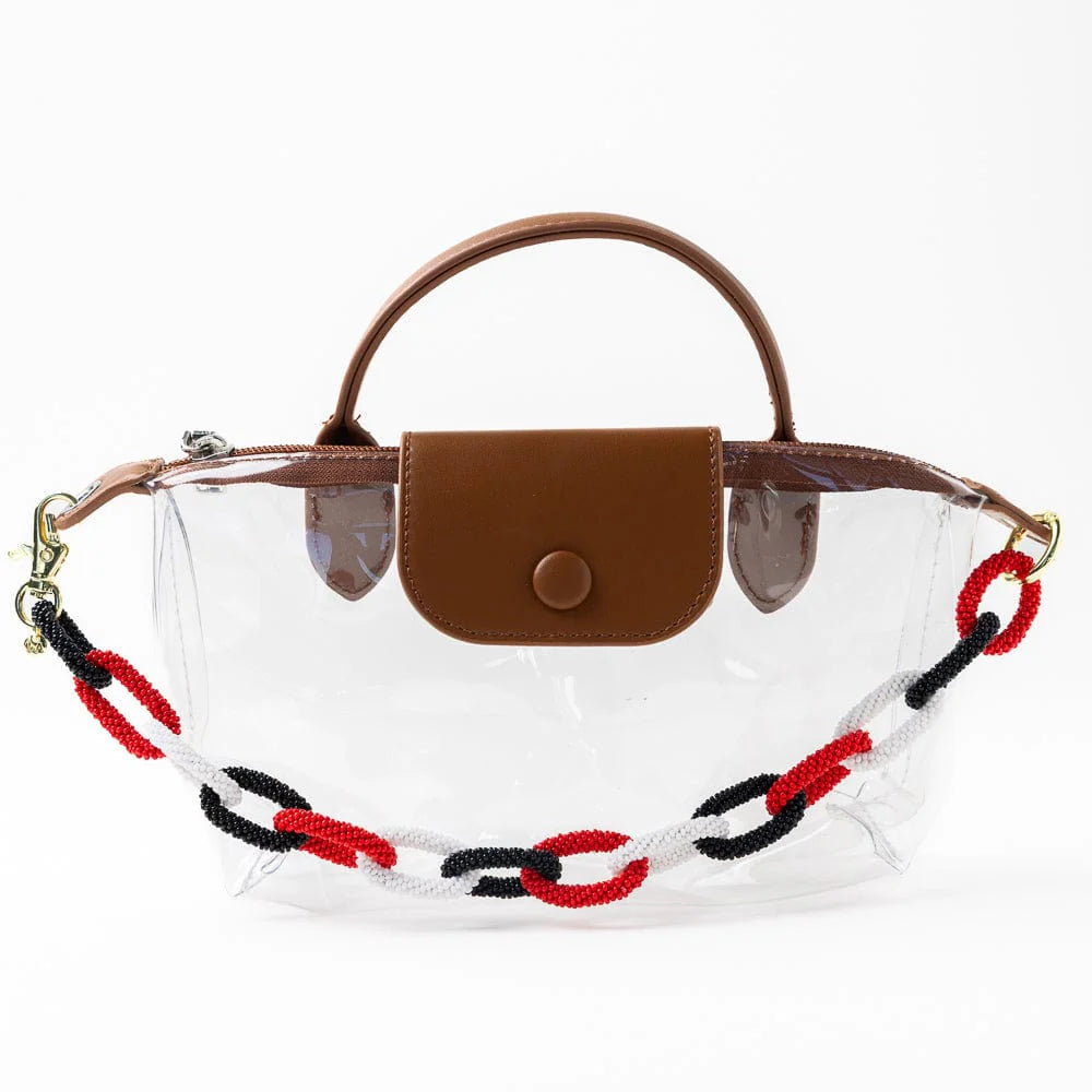 INK + ALLOY | Game Day Beaded Bag Chain Red + Black