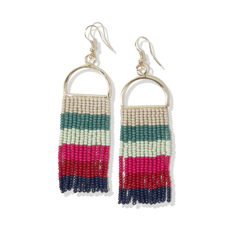 Iridescent Red Beaded Triangle Seed Bead Earrings-Goldfilled - Native  Rainbows