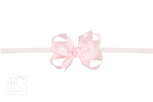 Pantyhose Headband with 3.5" Medium Scalloped Edge Bow