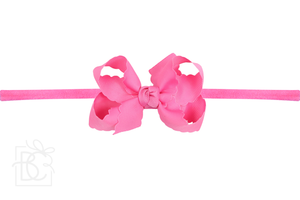 Pantyhose Headband with 3.5" Medium Scalloped Edge Bow