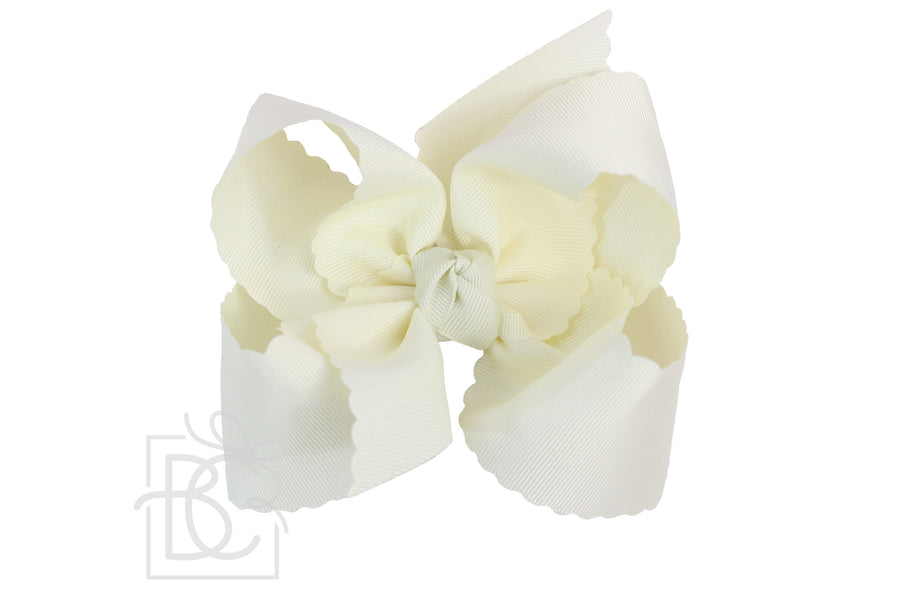 Scalloped Edge Ribbon Bow - 5.5" XL