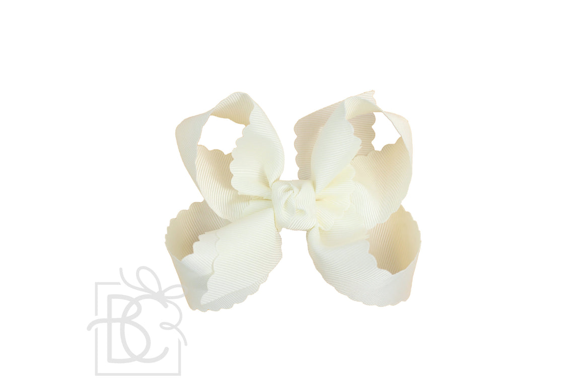 Scalloped Edge Ribbon Bow -4.5" Large