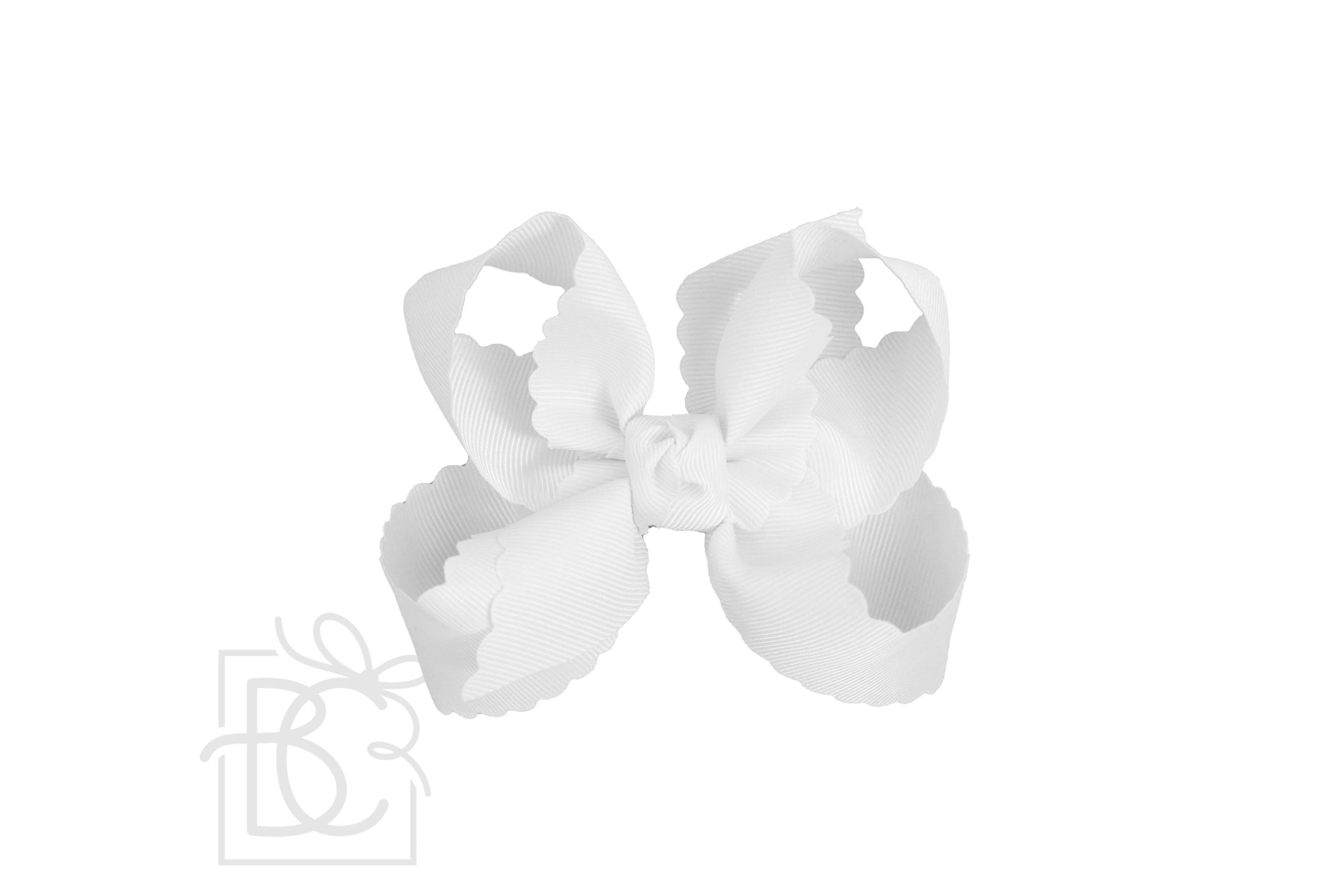 Scalloped Edge Ribbon Bow -4.5" Large