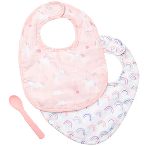 Muslin Bib Set with Spoon