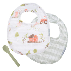 Muslin Bib Set with Spoon