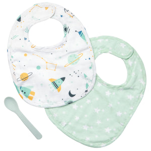 Muslin Bib Set with Spoon