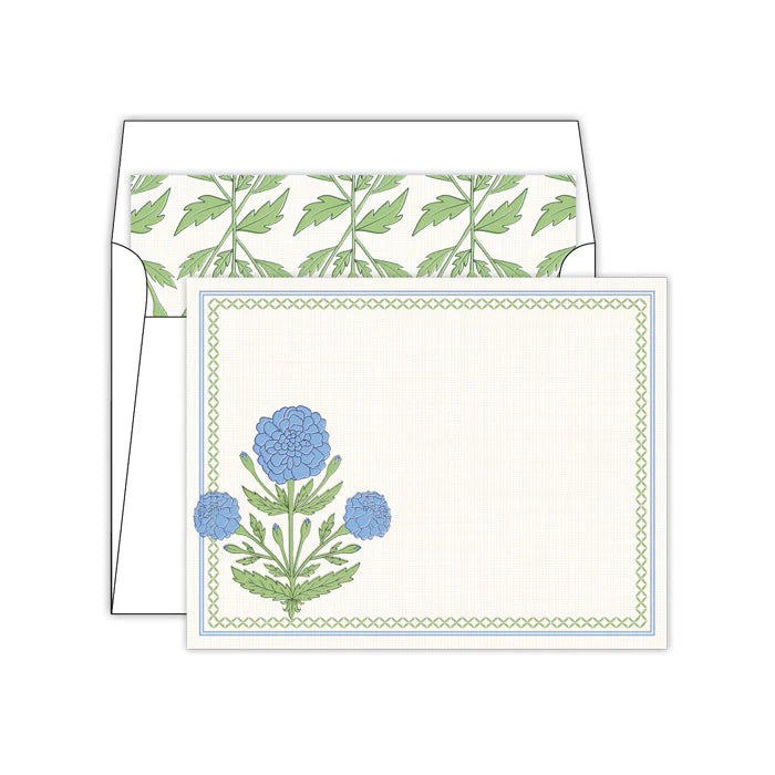 Sue Sartor Blue and Green Marigold Social Set w/ Liner