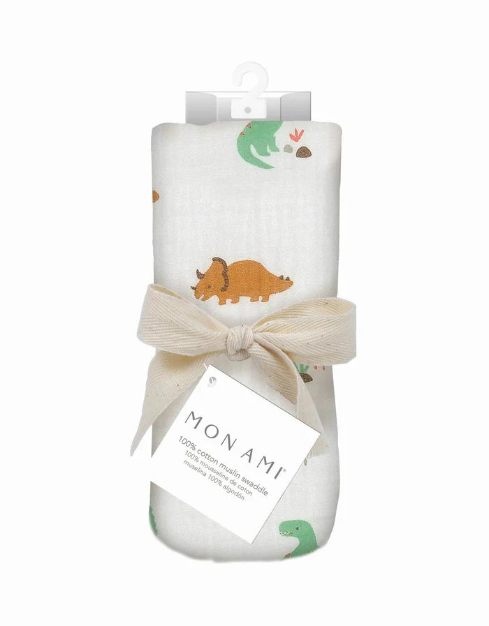 Mon Ami | Jurassic Muslin Swaddle Blanket