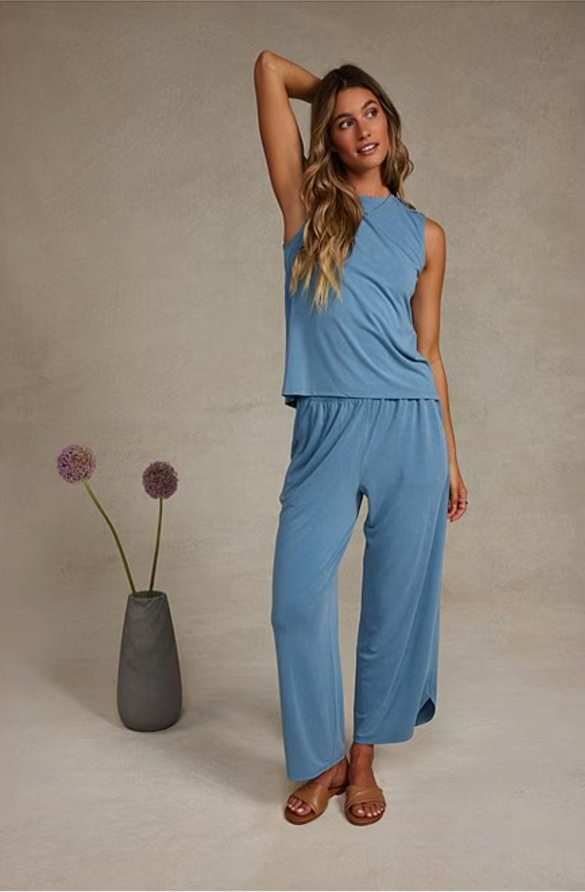 Barefoot Dreams | Sand Washed Jersery Piped PJ Set - Seashore