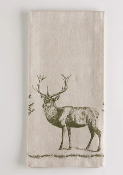 Into the Woods Stag Dishtowel