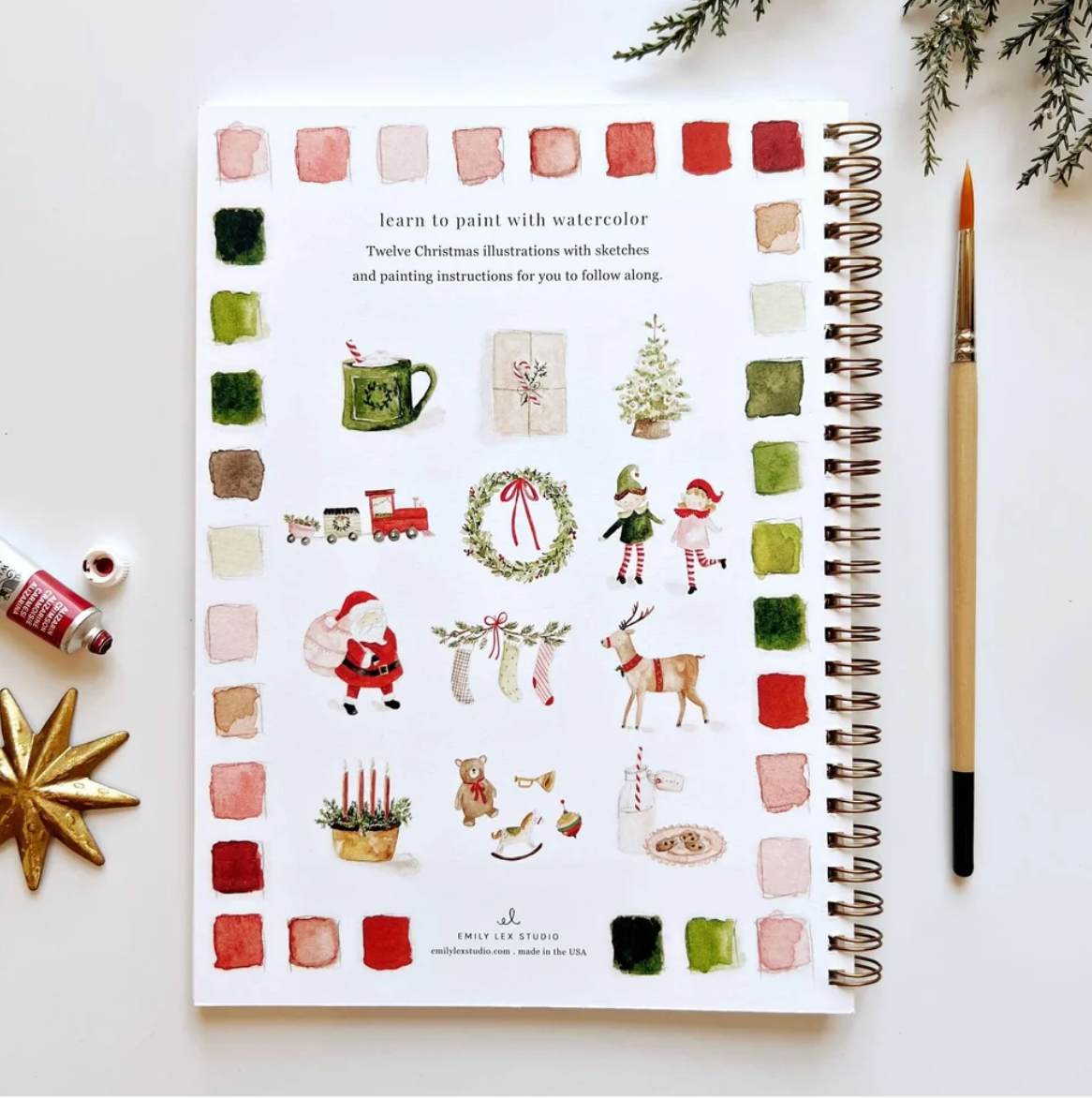 Christmas Watercolor Workbook