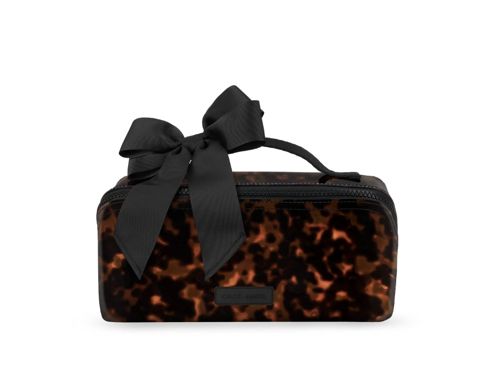 Jelly Cosmetic Bag-Tortoiseshell Bow