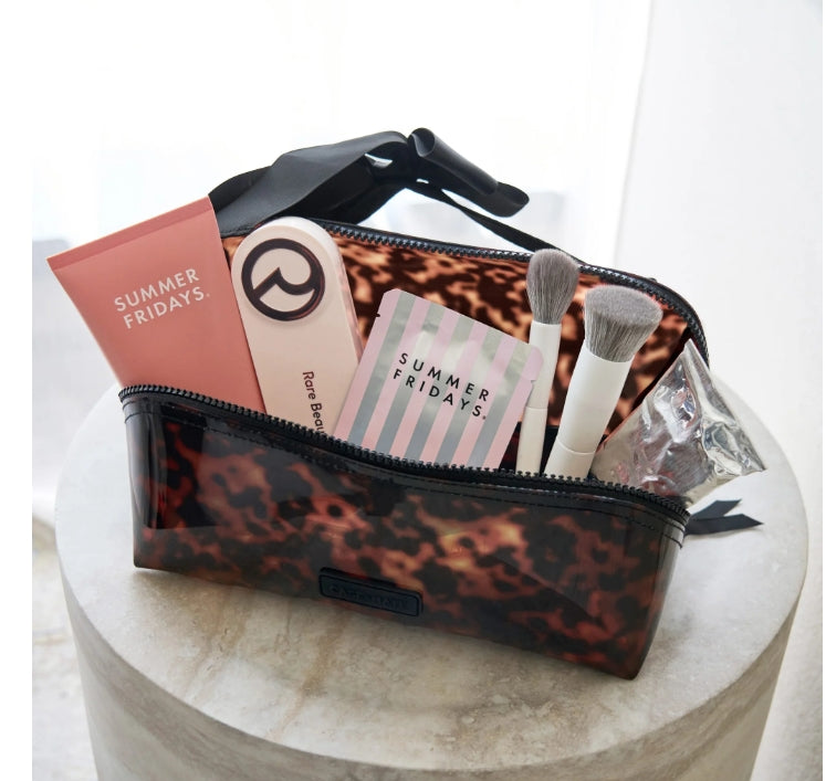 Jelly Cosmetic Bag-Tortoiseshell Bow