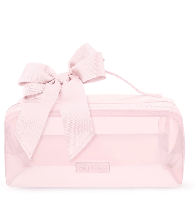 Jelly Cosmetic Bag-Ballet Pink Bow