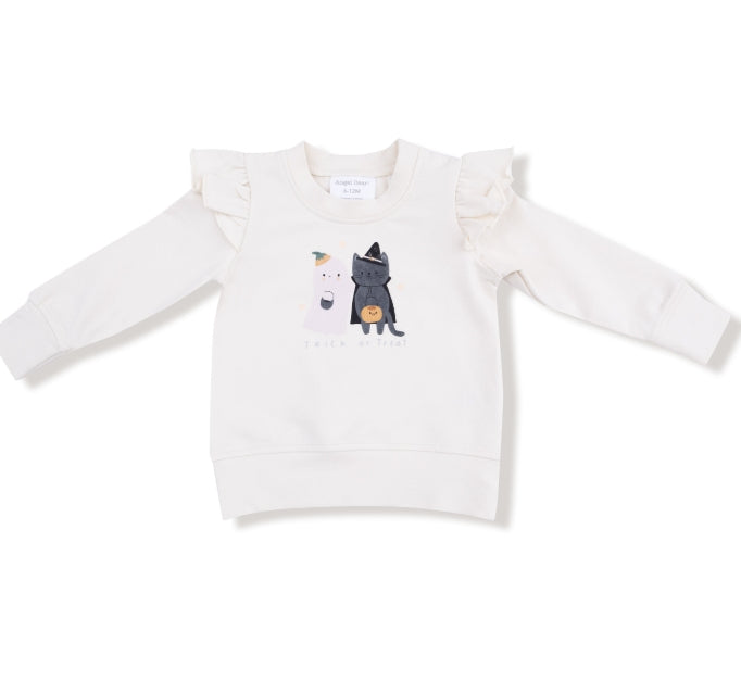 Angel Dear | Ruffle Shoulder Trick or Treat Sweatshirt