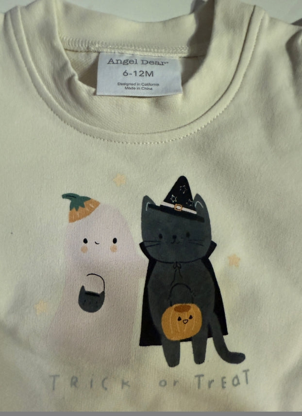 Angel Dear | Ruffle Shoulder Trick or Treat Sweatshirt