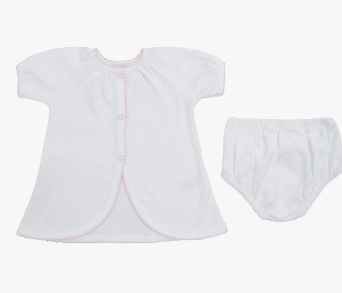 Lenora | Knit Short Sleeve Diaper Set