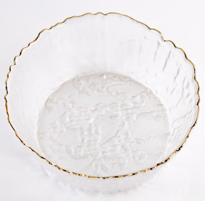 Royal Standard | Marguerite Glass Serving Bowl Clear/Gold