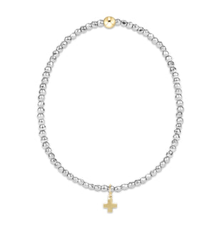 eNewton | Silver Faceted Hematite Signat 2mm Bracelet