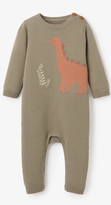 Elegant Baby | Dinosaur Knit Jumpsuit
