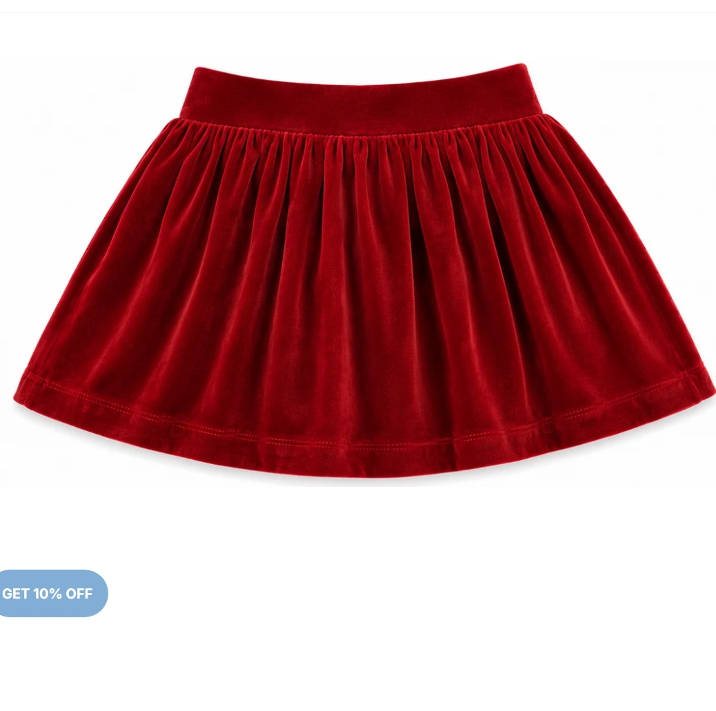 Sofie Red Velvet Skirt