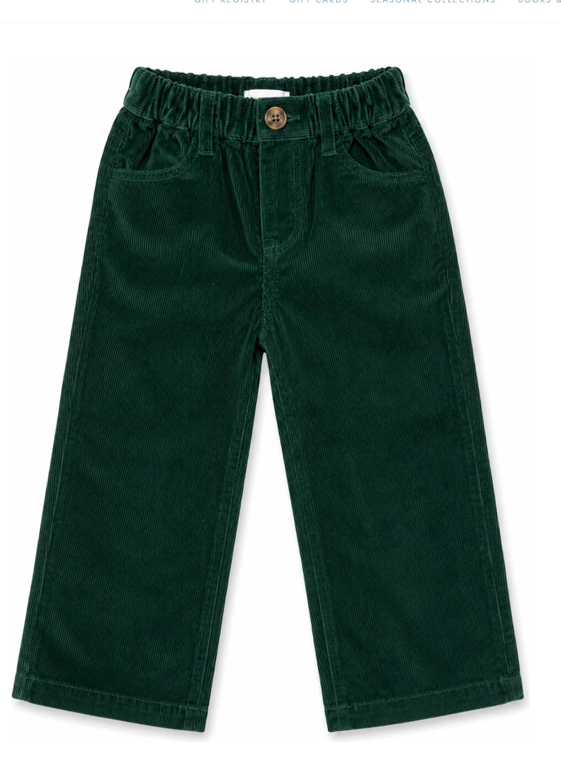 ANDREW SPRUCE CORDUROY ELASTIC WAIST PANTS