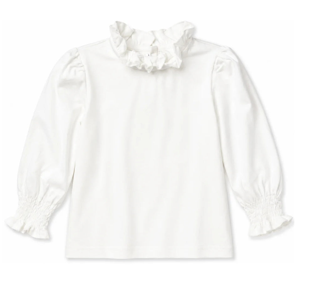 Lynn Knit Ruffle Collar Tie Back Shirt