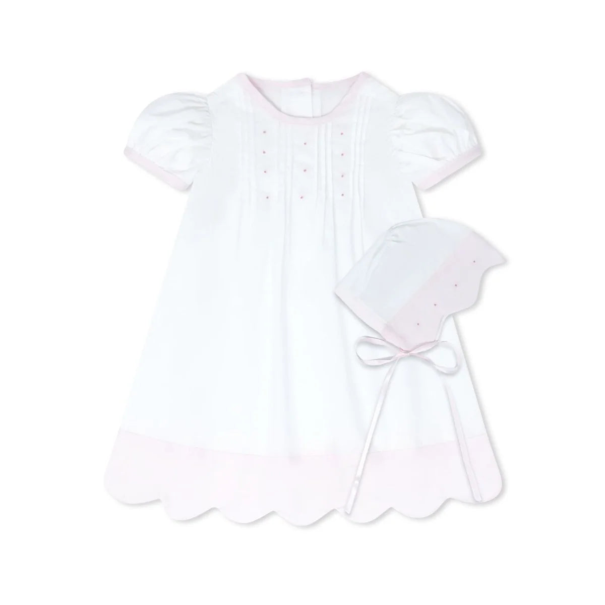 1956 Blessings Daygown Set w/ Pink Scalloped Batiste