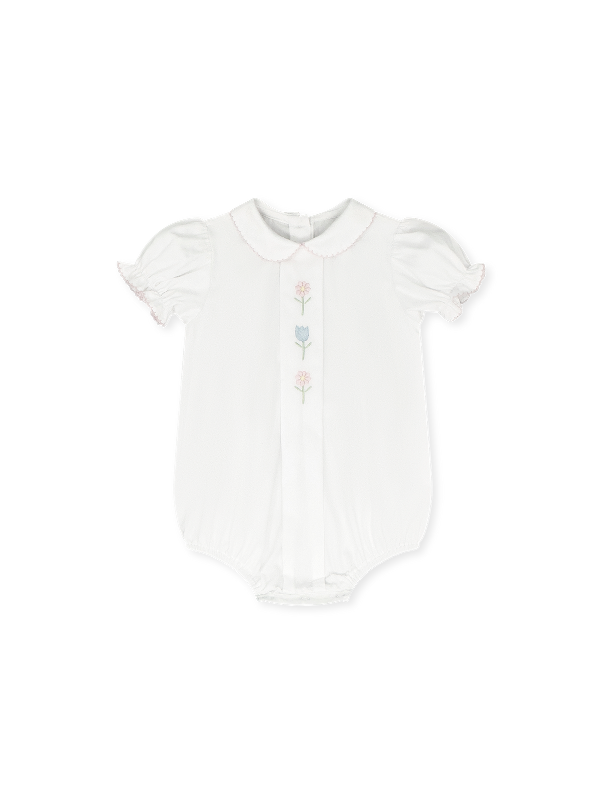 Lullaby Set | Bluebonnet Bubble - Classic White with Flower Embroidery