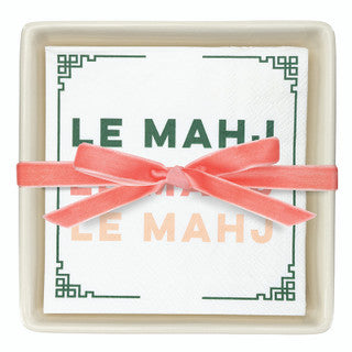 Ceramic Napkin Tray + Paper Napkin - Le Mahj
