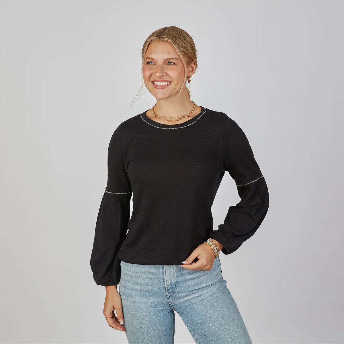 English Popover Long Sleeve Top