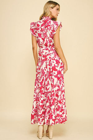 Deep Pink Tiered Maxi Elini Dress