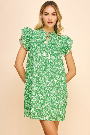 PINCH | Emerald Floral Print Tunic Dress