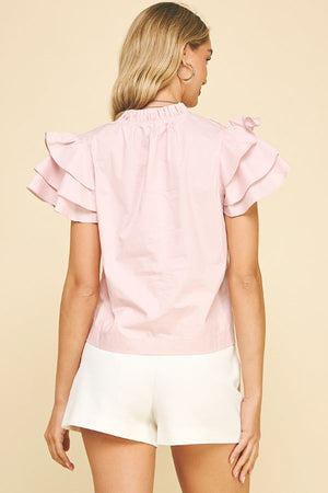Mallory Ruffle Sleeve Top
