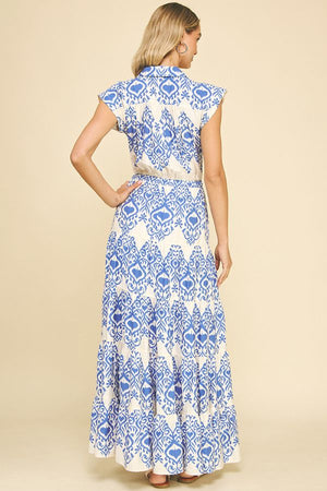 Geometric Tiered Maxi Elini Dress