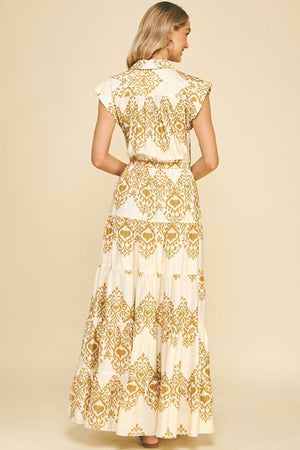 Geometric Tiered Maxi Elini Dress