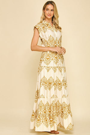 Geometric Tiered Maxi Elini Dress