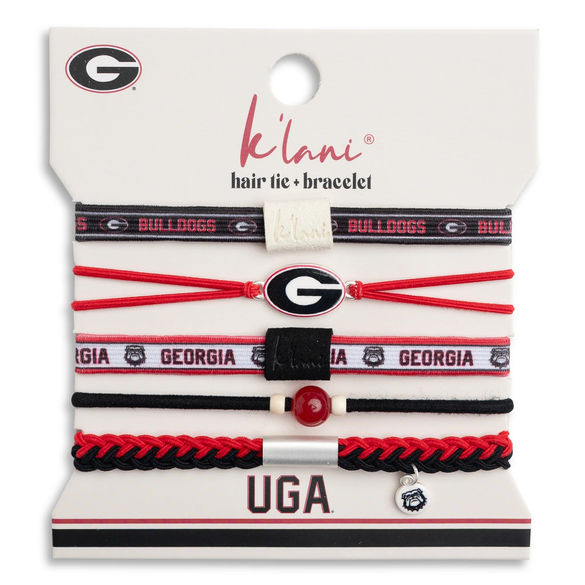 "University of Georgia" Game Day Hair Tie Bracelets