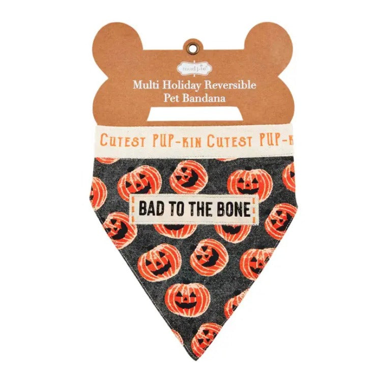 MudPie | Reversible Holiday Dog Bandana - Feast Mode