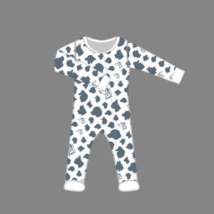 Heyward House | Dark Blue Dog Silhouettes Footed Pajama 3-6 months