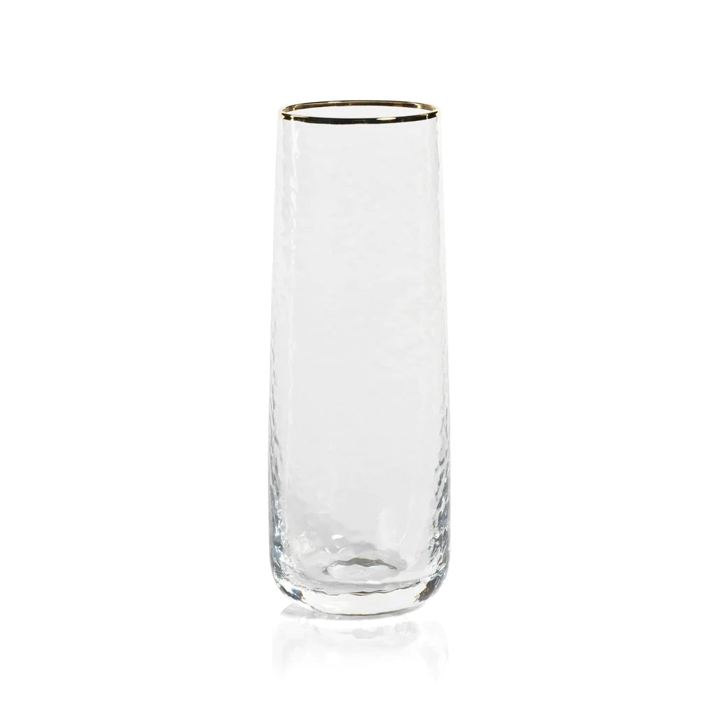 Zodax Centuri Golden Decal Champagne Glasses - Set of 6
