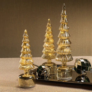 Zodax | A[pine Rotating Antique Gold LED Tree Asst Sizes